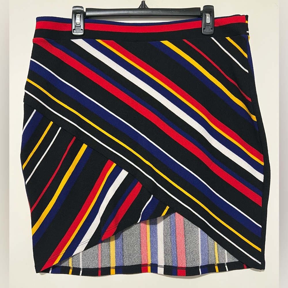 NEW Striped Asymmetrical Skirt 2X
